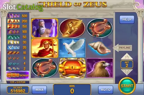 Ecran2. Shield of Zeus (Pull Tabs) slot