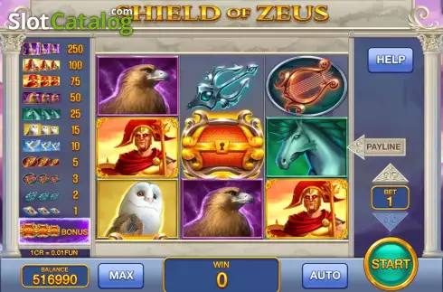 Ecran2. Shield of Zeus (3x3) slot