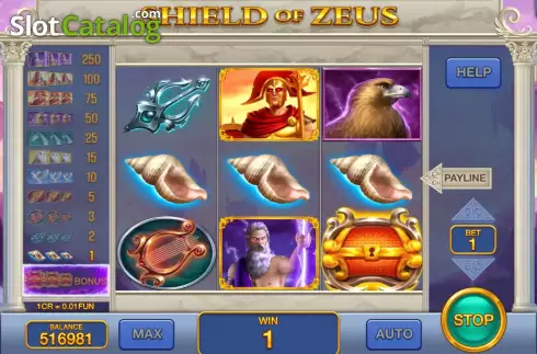 Ecran3. Shield of Zeus (3x3) slot