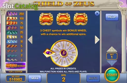 Ecran6. Shield of Zeus (3x3) slot