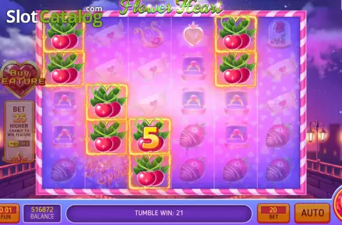 Win screen. Flower Heart slot