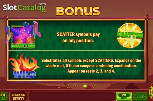 Game Features screen. Chilli Charm slot