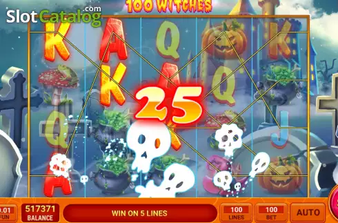 Win screen. 100 Witches slot