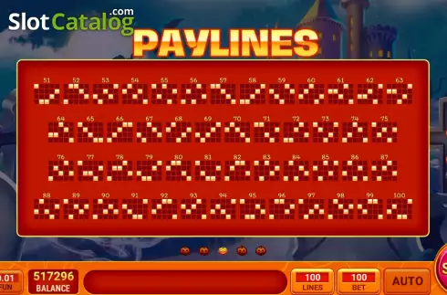 PayLines screen 2. 100 Witches slot