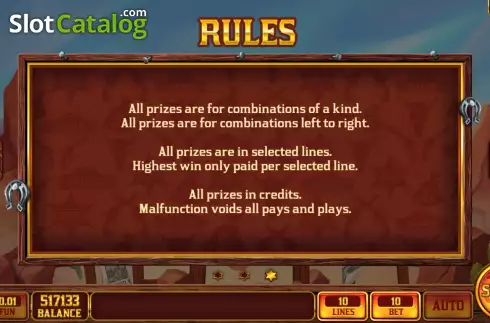 Game Rules screen. Wild Animal Farm slot