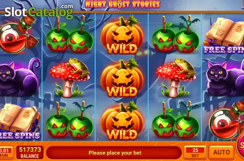 Game screen. Night Ghost Stories slot