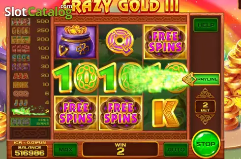 Win screen. Crazy gold III (Pull Tabs) slot