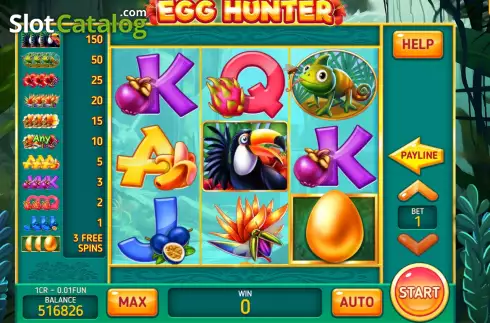 Game screen. Egg Hunter (3x3) slot