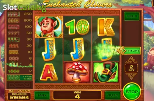Win screen 2. Enchanted Clovers (Pull Tabs) slot