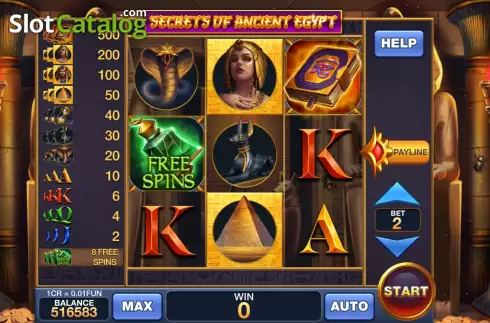 Game screen. Secrets Of Ancient Egypt (Pull Tabs) slot