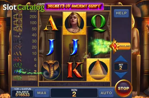 Win screen. Secrets Of Ancient Egypt (Pull Tabs) slot
