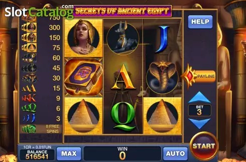Game screen. Secrets Of Ancient Egypt (Reel Respin) slot