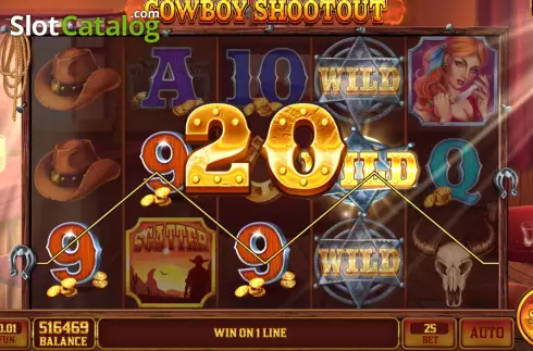 Win screen. Cowboy Shootout slot