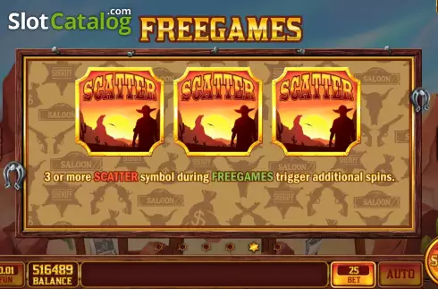Game Features screen 3. Cowboy Shootout slot
