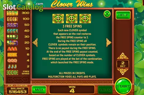 Bildschirm6. Clover Wins (Pull Tabs) slot