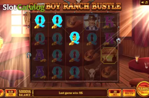 Win screen. Cowboy Ranch Bustle slot