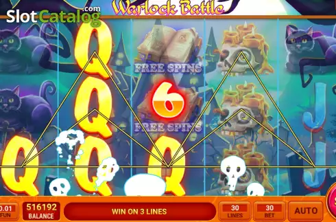 Win screen. Warlock Battle slot