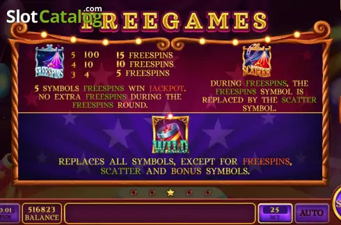 Game Features screen. Jolly Ferris Wheel slot