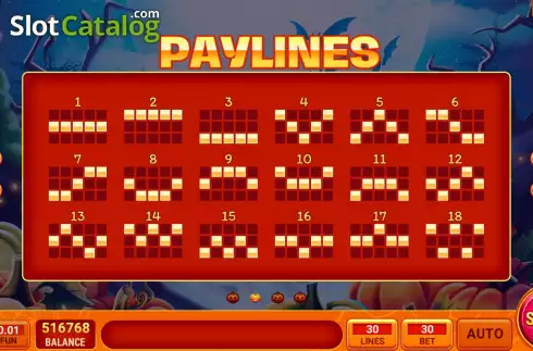 PayLines screen. Vampire Strike slot