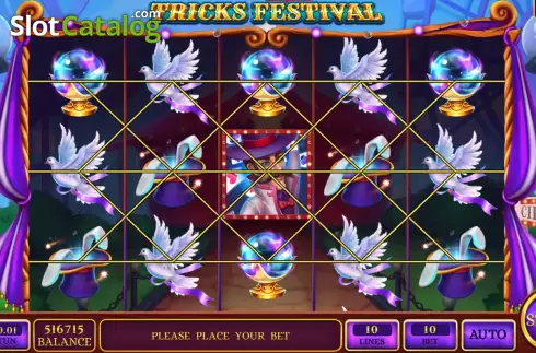 Game screen. Tricks Festival slot