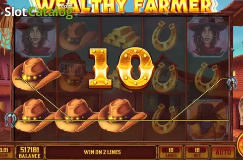 Win screen. Wealthy Farmer slot