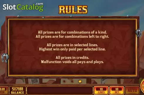 Game Rules screen. Wealthy Farmer slot