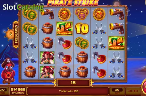 Free Spins screen 3. Pirate Strike slot