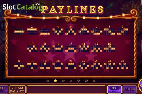 PayLines screen. Wild Magician slot