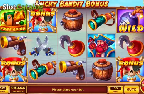 Game screen. Lucky Bandit Bonus slot
