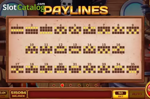 PayLines screen. Lucky Bandit Bonus slot