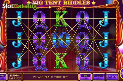 Game screen. Big Tent Riddles slot