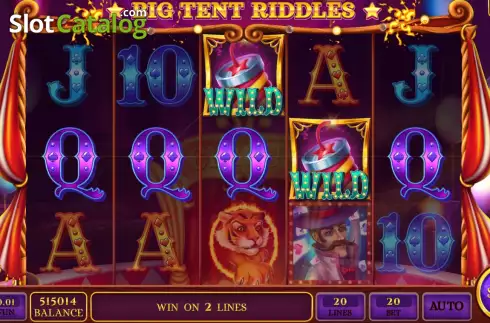 Win screen 2. Big Tent Riddles slot