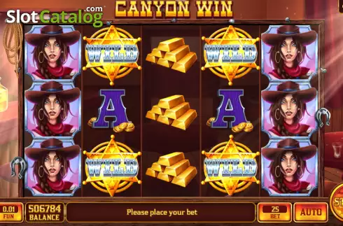 Reels screen. Canyon Win slot
