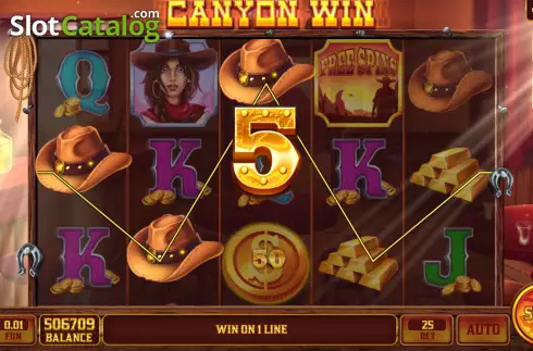 Win screen. Canyon Win slot