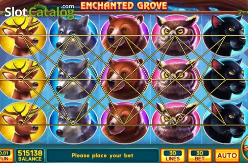 Game screen. Enchanted Grove slot