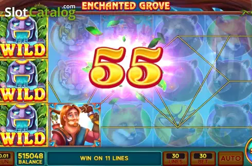 Win screen. Enchanted Grove slot
