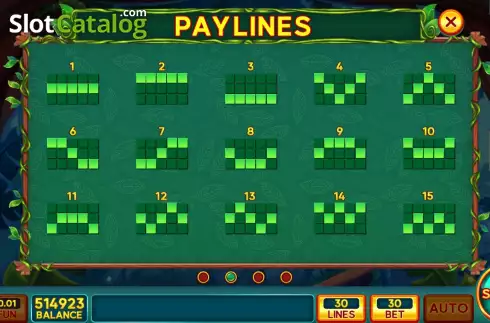 PayLines screen. Enchanted Grove slot