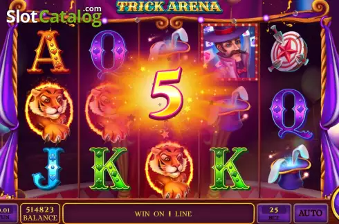 Win screen. Trick Arena slot