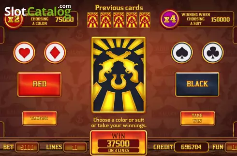 Risk Game screen. Wild West Legends slot