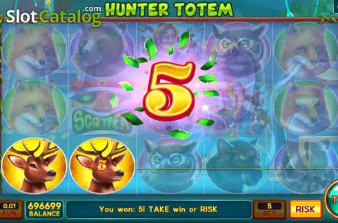 Win screen. Hunter Totem slot