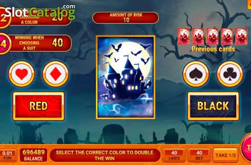Risk Game screen. Old Haunted House slot