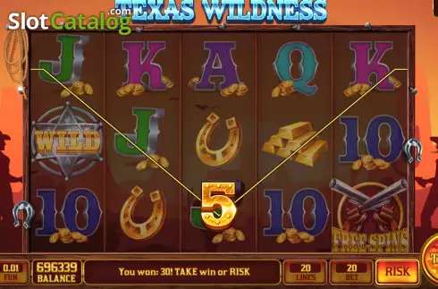 Win screen. Texas Wildness slot