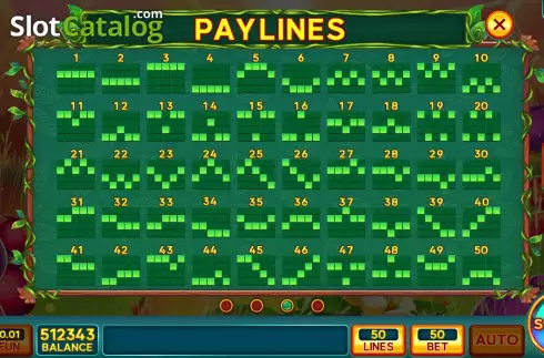 PayLines screen. Mystic Butterfly Forest slot