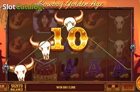 Win screen. Cowboy Golden Age slot