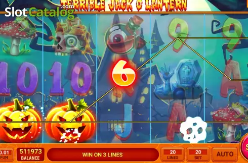 Win screen. Terrible Jack O Lantern slot