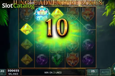 Win screen. Jungle Adventure Bonus slot