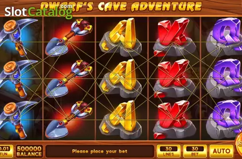 Game screen. Dwarf's Cave Adventure slot
