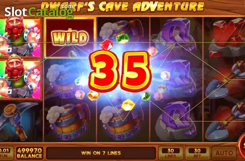 Win screen. Dwarf's Cave Adventure slot