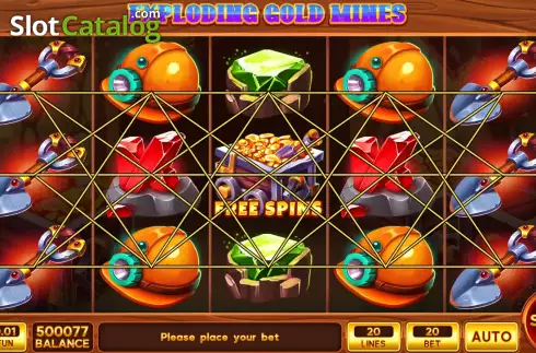 Game screen. Exploding Gold Mines slot