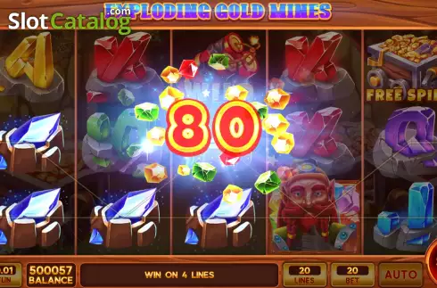 Win screen. Exploding Gold Mines slot